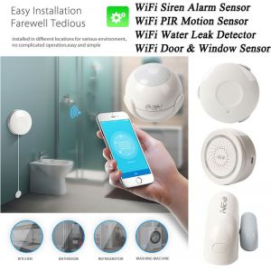 Smart Home WiFi Water Detector PIR Motion Door Sensor Siren Alarm APP Remote PR1