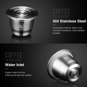 MEGA מומלצים 304 Stainless Steel Refillable Reusable Coffee Capsule Pod For Nespresso